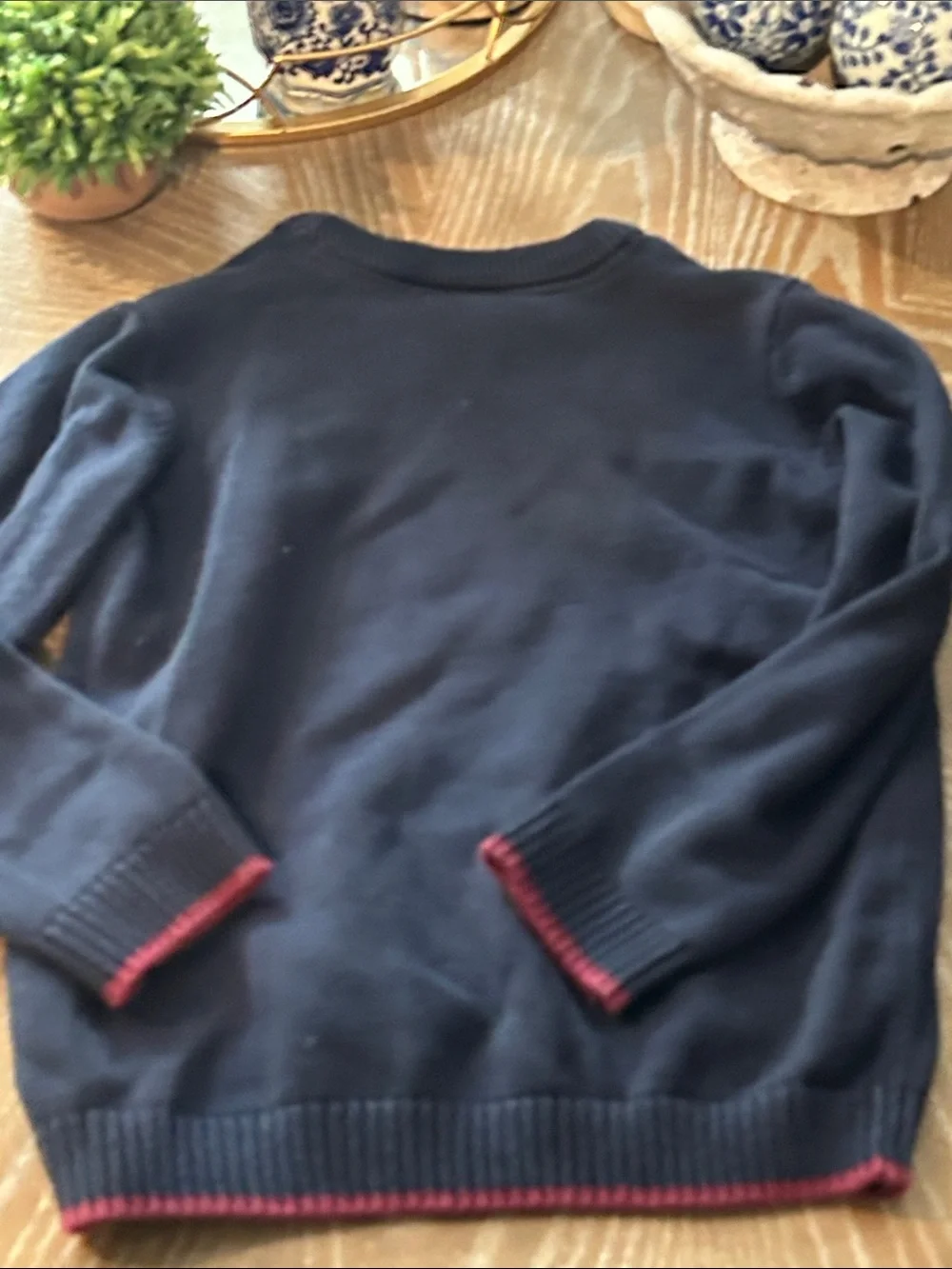 Boys Gymboree Navy Argyle Knit Crewneck Sweater Yellow Green Burgundy Diamonds